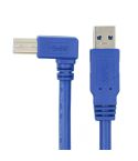 USB 3.0 A Male to B Male 90 Degree Connector Cable for Printer / Hard Disk, Length: 1m(Blue)