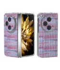 For OPPO Find N3 Colorful Rhombic Texture Transparent Frame PU Phone Case(Purple)