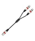 2055YMFF-05 XLR 3pin Male to Dual Female Audio Cable, Length: 50cm(Black+Red)