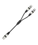 2055YMFF-05 XLR 3pin Male to Dual Female Audio Cable, Length: 50cm(Black+Black)