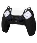 For Sony PS5 Cat Ear Shape Gamepad Silicone Protective Case(Black)