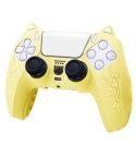 For Sony PS5 Cat Ear Shape Gamepad Silicone Protective Case(Yellow)
