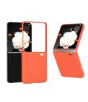 For Honor Magic V Flip 3 in 1 PC Frosted Skin Feel Full Coverage Phone Case(Orange)