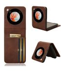 For ZTE nubia Flip / Libero Flip Skin Feel Card Slot Leather Phone Case(Brown)