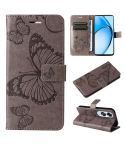 For OPPO A60 4G Global 3D Butterfly Embossed Pattern Flip Leather Phone Case(Grey)