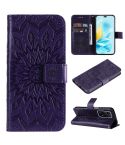 For Honor 200 Lite Global Embossed Sunflower Pattern Flip Leather Phone Case(Purple)