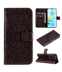 For Honor 200 Lite Global Embossed Sunflower Pattern Flip Leather Phone Case(Brown)
