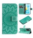 For Honor 200 Lite Global Embossed Sunflower Pattern Flip Leather Phone Case(Green)