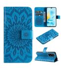 For Honor 200 Lite Global Embossed Sunflower Pattern Flip Leather Phone Case(Blue)