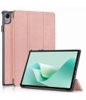 For Huawei MatePad 11.5S Custer Texture 3-Fold Holder Smart Leather Tablet Case(Rose Gold)