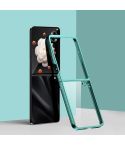 For Honor Magic V Flip Full Coverage Electroplate PC Transparent Phone Case(Green)