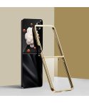 For Honor Magic V Flip Full Coverage Electroplate PC Transparent Phone Case(Gold)