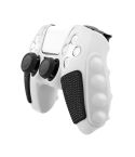 For Sony PS5 Splicing Color Silicone Gamepad Protective Case without Rocker Caps(Black White)