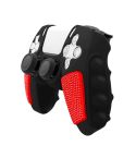 For Sony PS5 Splicing Color Silicone Gamepad Protective Case without Rocker Caps(Black Red)