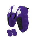 For Sony PS5 Splicing Color Silicone Gamepad Protective Case with Rocker Caps(Purple Black)