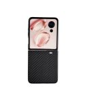 For Honor Magic V Flip Weave Texture PC Phone Case(Black)