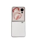 For Honor Magic V Flip Pearlescent Paint Morandi Solid Color Leather Texture Phone Case(White)