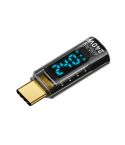 Type-C Male to Type-C Female 240W Full-featured Adapter with Digital Display(Transparent Black)