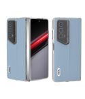 For Honor Magic V2 RSR Porsche Design ABEEL Transparent Frame Genuine Leather Wave Phone Case(Blue)