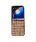 For Motorola Razr 50 Fabric Folding PC Phone Case(Brown)