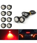 10pcs 23mm 1.5W DC12V Motorcycle Eagle Eye Light Double Lens Strobe Light(Red Light)