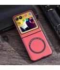 For Motorola Razr 50 Folding PU MagSafe Magnetic Phone Case(Red)