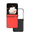 For Honor Magic V Flip ABEEL Three Parts Genuine Leather Luolai Series Phone Case(Red)