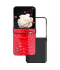 For Honor Magic V Flip ABEEL Three Parts Genuine Leather Weilai Series Phone Case(Red)