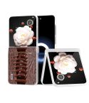 For Honor Magic V Flip ABEEL Three Parts Frosted Translucent Frame Genuine Leather Weilai Series Phone Case(Coffee)