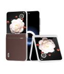 For Honor Magic V Flip ABEEL Three Parts Frosted Translucent Frame Genuine Leather Xiaoya Series Phone Case(Coffee)