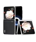 For Honor Magic V Flip ABEEL Three Parts Frosted Translucent Frame Genuine Leather Xiaoya Series Phone Case(Black)