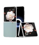 For Honor Magic V Flip ABEEL Frosted Translucent Frame PU Leather Full Coverage Phone Case(Light Blue)