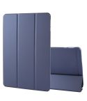 For OnePlus Pad 2 Tri-fold Silicone Leather Tablet Case(Dark Blue)