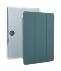 For OnePlus Pad 2 Tri-fold Clear TPU Smart Leather Tablet Case with Pen Slot(Dark Green)