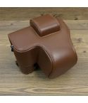 For FUJIFILM X-S20 Full Body Leather Camera Case Bag with Strap(Coffee)