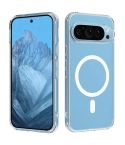 For Google Pixel 9 Pro Big Pore Acrylic PC Hybrid TPU MagSafe Phone Case(Transparent)