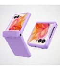 For Motorola Razr 50 Ultra Integrated Fold Hinge Grid Texture Phone Case(Purple)