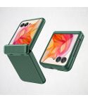 For Motorola Razr 50 Ultra Integrated Fold Hinge Grid Texture Phone Case(Green)