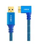 USB 3.0 A to Micro B 3.0 Male Mobile Hard Drive Data Connection Cable, Length:1m(Blue)