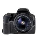 For Canon EOS 200D II / 200D Buffalo Texture PU Leather Camera Half Case Base(Black)