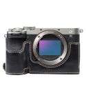 For Sony ILCE-7CM2 / Alpha 7C II Glossy PU Leather Camera Half Case Base(Black)