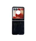 For Motorola Razr 50 Metallic Paint Skin Feel Leather Phone Case(Black)