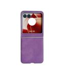 For Motorola Razr 50 Metallic Paint Skin Feel Leather Phone Case(Purple)