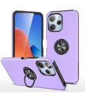 For Redmi 12 4G PC Hybrid TPU Magnetic Ring Holder Phone Case(Purple)