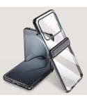 For Huawei nova Flip Integrated Clear Electroplating Spring Hinge Phone Case(Black)