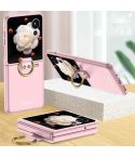 For Honor Magic V Flip GKK Ultra-thin Full Coverage Phone Case with Ring(Pink)