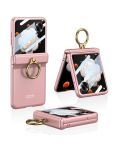 For Honor Magic V Flip GKK Integrated Magnetic Folding Hinge Full Coverage Phone Case with Ring Holder(Pink)