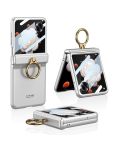 For Honor Magic V Flip GKK Integrated Magnetic Folding Hinge Full Coverage Phone Case with Ring Holder(Silver)