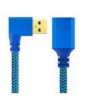 USB 3.0 Female To USB 3.0 Male Side Elbow Extension Cable for USB Disk Mouse / Keyboard / Printer, Length:1m(Right Elbow)