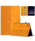 For Huawei MatePad T10 / T10S Honeycomb Embossed Leather Tablet Case(Yellow)